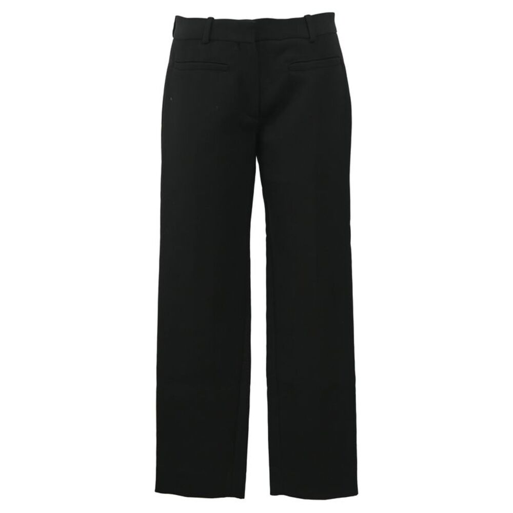 Christian Dior High-Rise Straight-Leg Trousers in Black Wool
